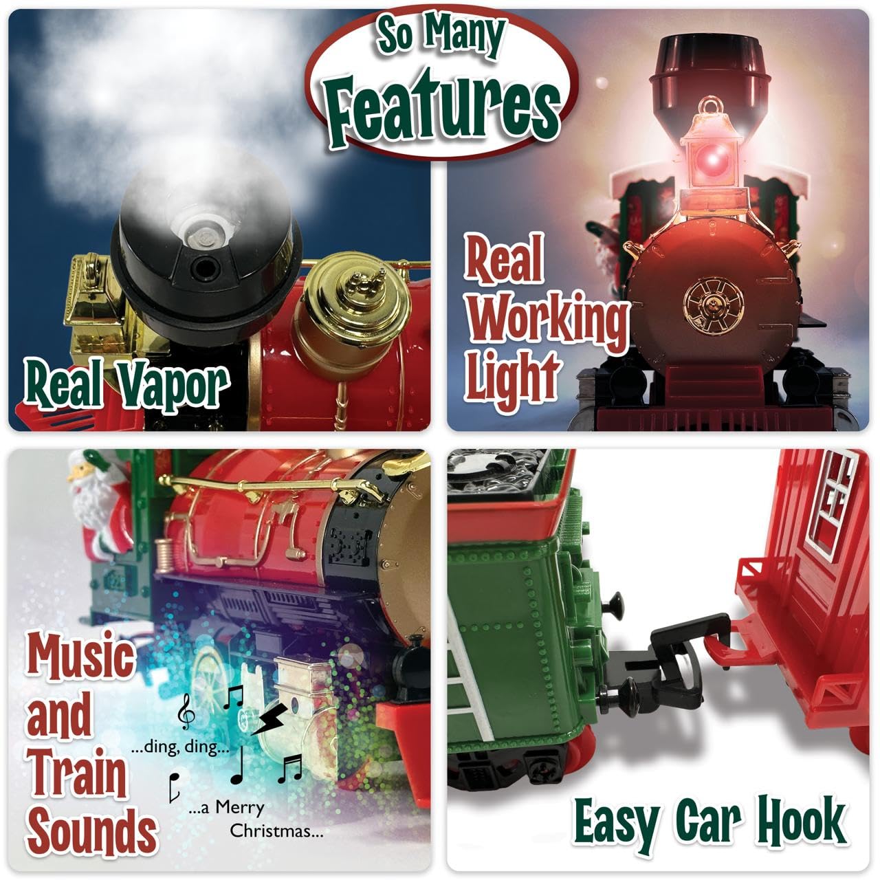 Stargo Christmas Train Set with Lights, Music & Steam – 3+ Gift