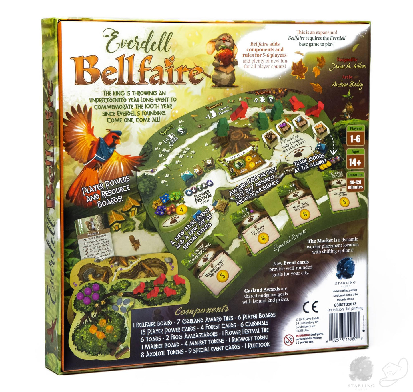 Everdell Bellfaire Expansion – 5–6 Player Add-On with Market Board & Player Powers | Starling Games
