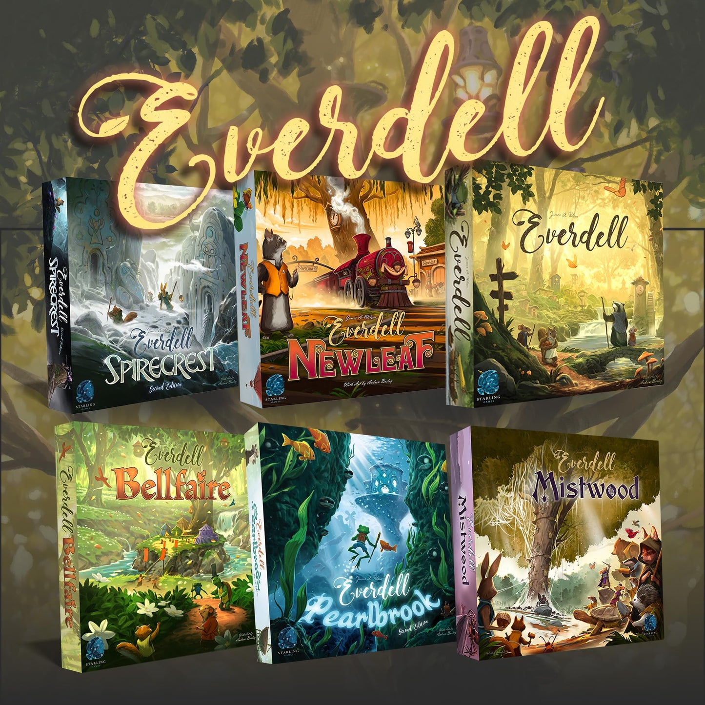 Starling Games Everdell Pearlbrook 2nd Edition Expansion – Solo & Multiplayer (1–4 players, 60–90 min, Ages 10+)