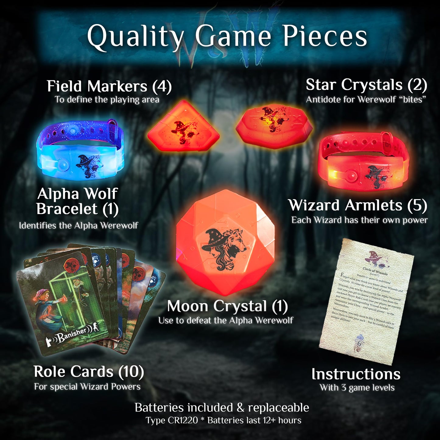 Starlux Wizards & Werewolves – Glow-in-the-Dark Outdoor Game for 4–10 Players