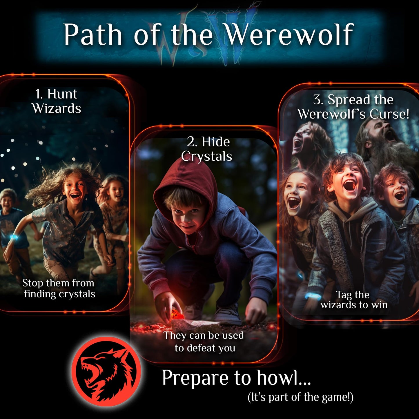 Starlux Wizards & Werewolves – Glow-in-the-Dark Outdoor Game for 4–10 Players