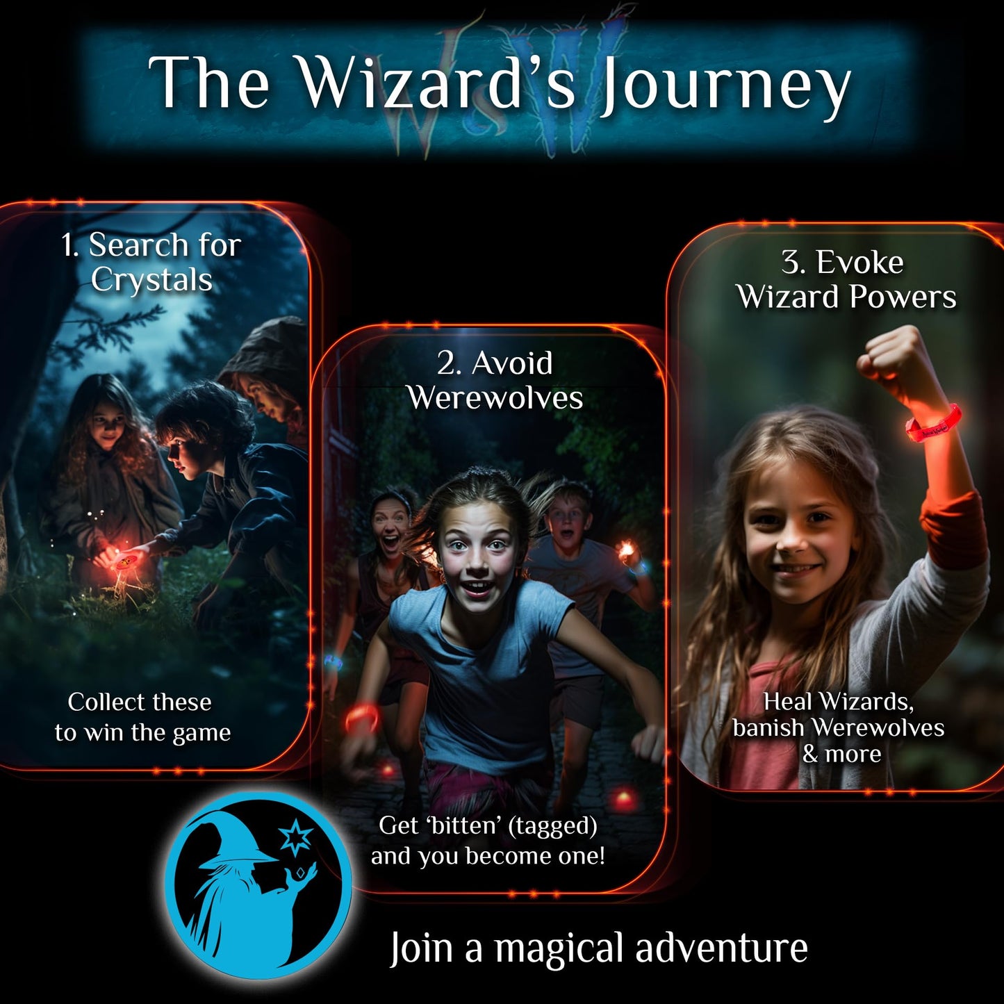 Starlux Wizards & Werewolves – Glow-in-the-Dark Outdoor Game for 4–10 Players