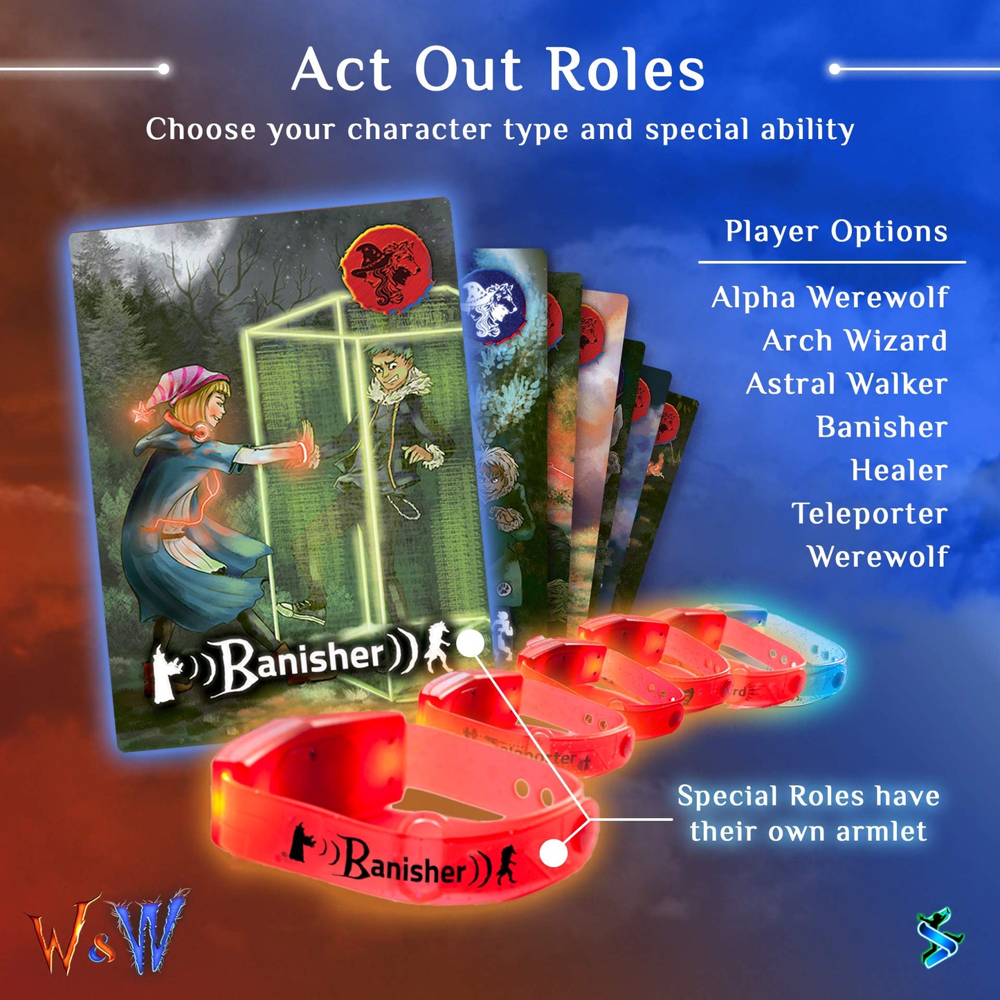 Starlux Wizards & Werewolves – Glow-in-the-Dark Outdoor Game for 4–10 Players