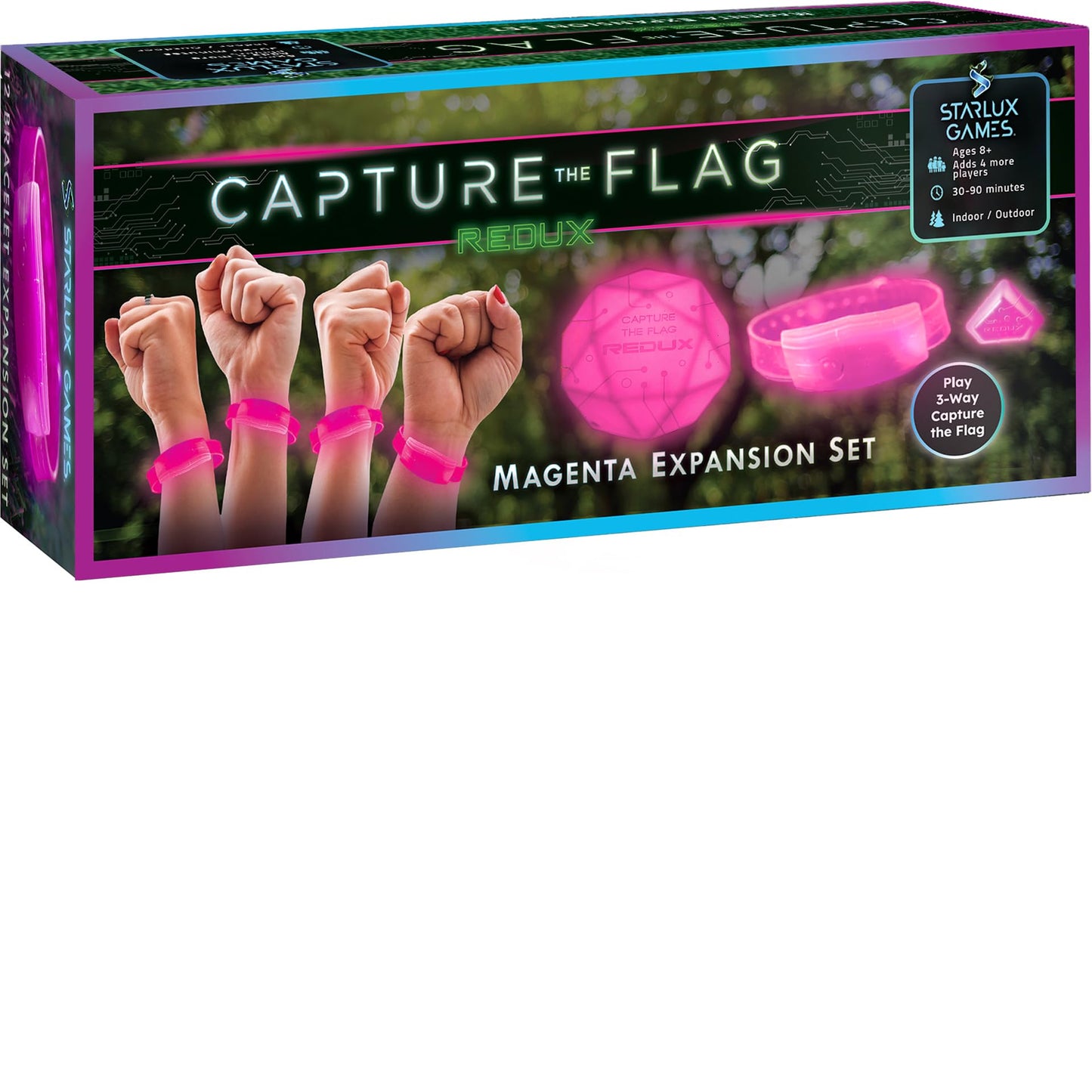 Starlux Games Capture The Flag Redux: Magenta 3-Team Expansion – Glow in the Dark Outdoor Play