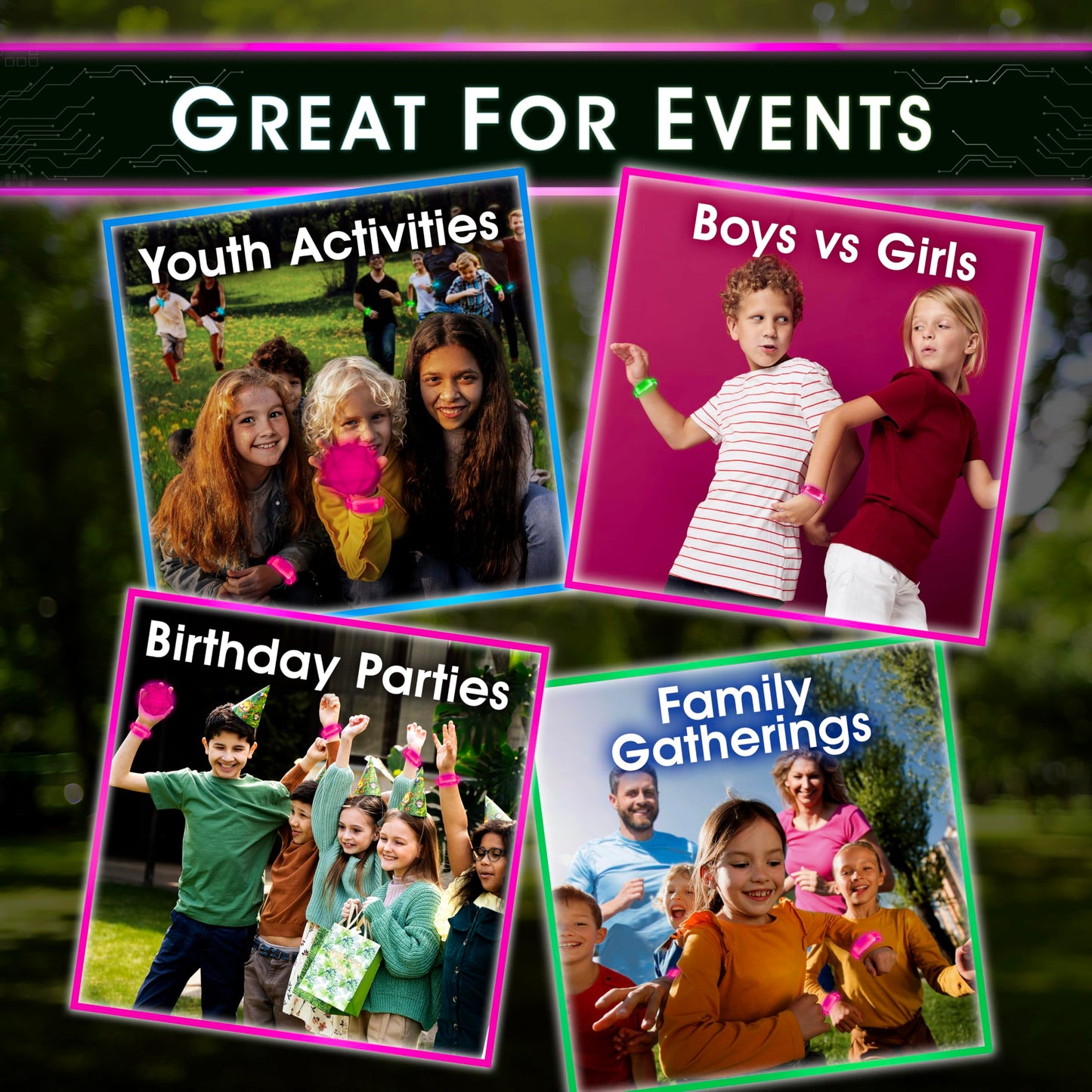 Starlux Games Capture The Flag Redux: Magenta 3-Team Expansion – Glow in the Dark Outdoor Play