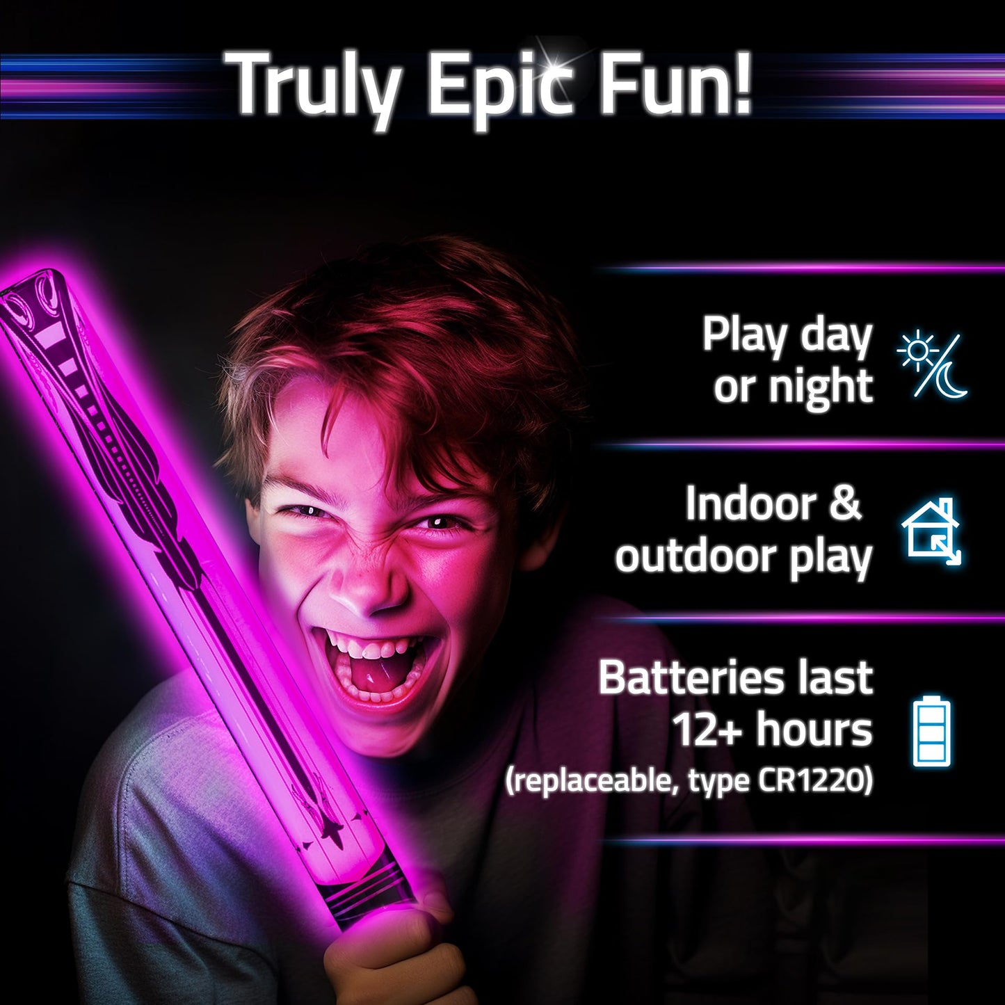 Starlux Glow Battle Ninja Toys – Glow Swords for Kids 8-12+ 2-4 Players