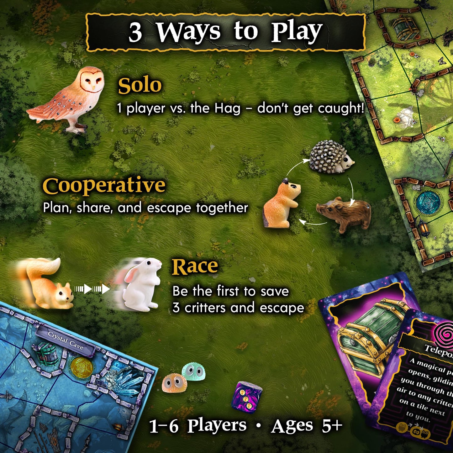 Enchanted Maze by Starlux Games — Glow-in-the-Dark Family Board Game (Ages 5+, 1–6 Players)