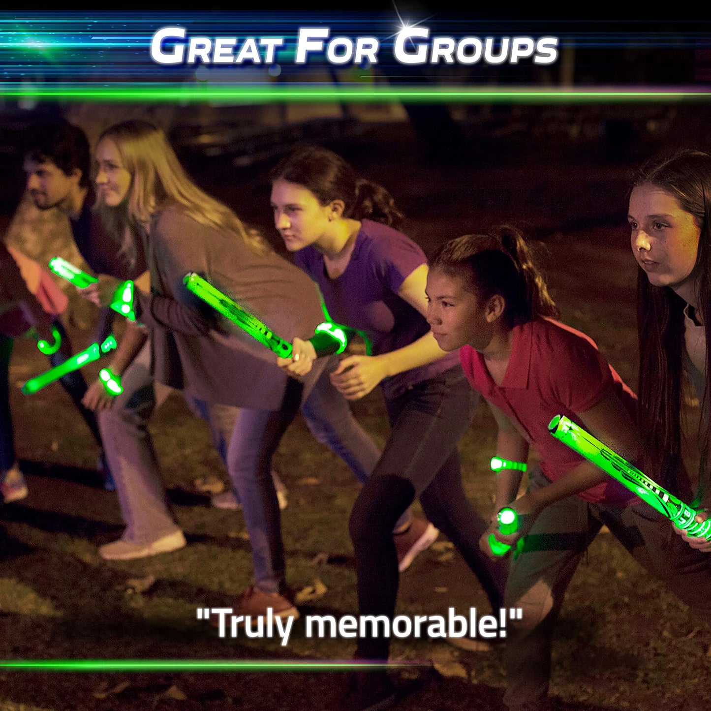 Starlux Glow Battle: Light-Up Sword Game for 2-8 Players | Outdoor Glow Fun (Ages 8+)