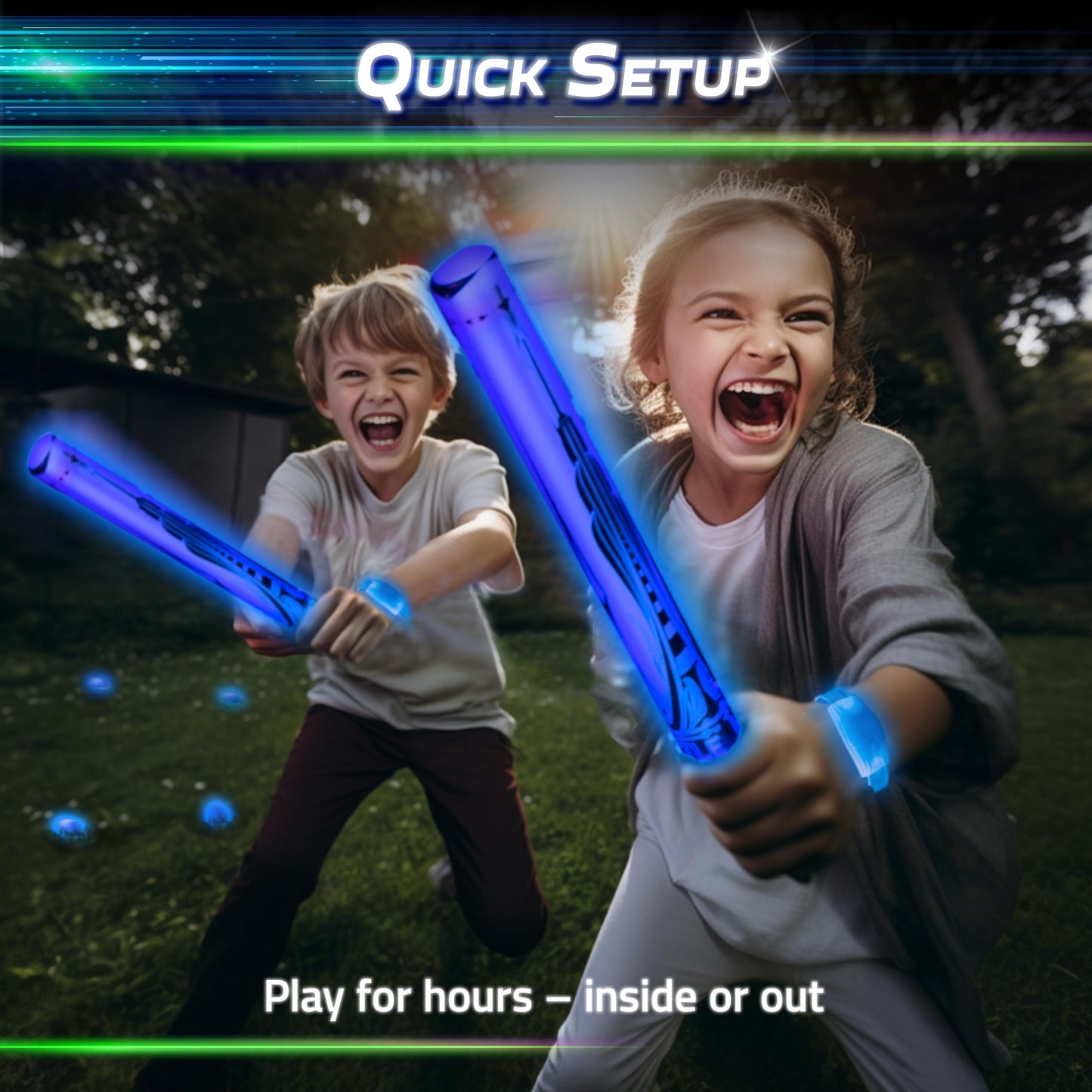 Starlux Glow Battle: Light-Up Sword Game for 2-8 Players | Outdoor Glow Fun (Ages 8+)