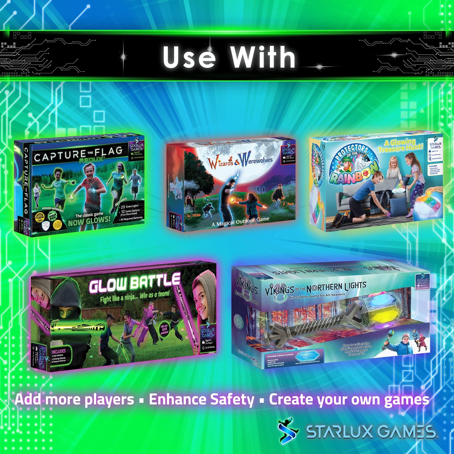 Capture The Flag Redux Glow Bracelet Expansion – 12 LED Bracelets by Starlux