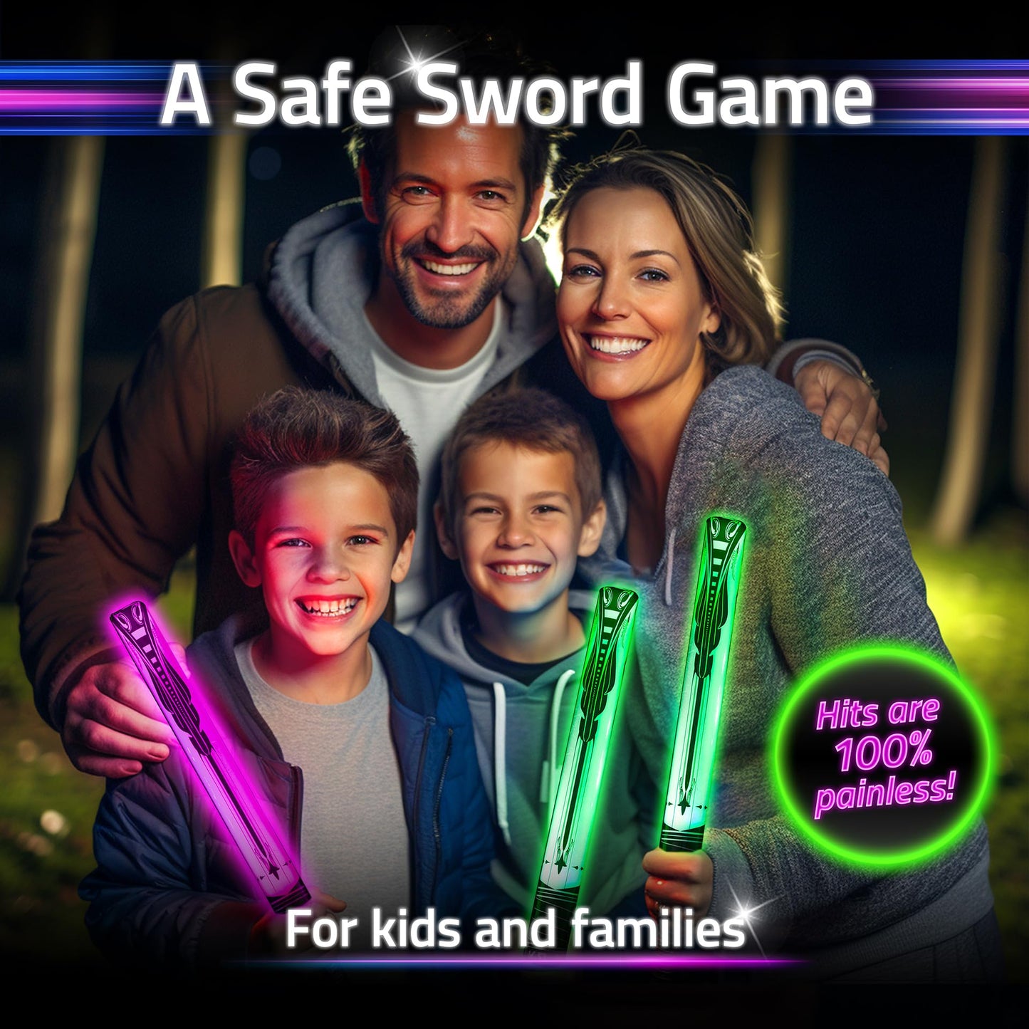 Starlux Glow Battle Ninja Toys – Glow Swords for Kids 8-12+ 2-4 Players
