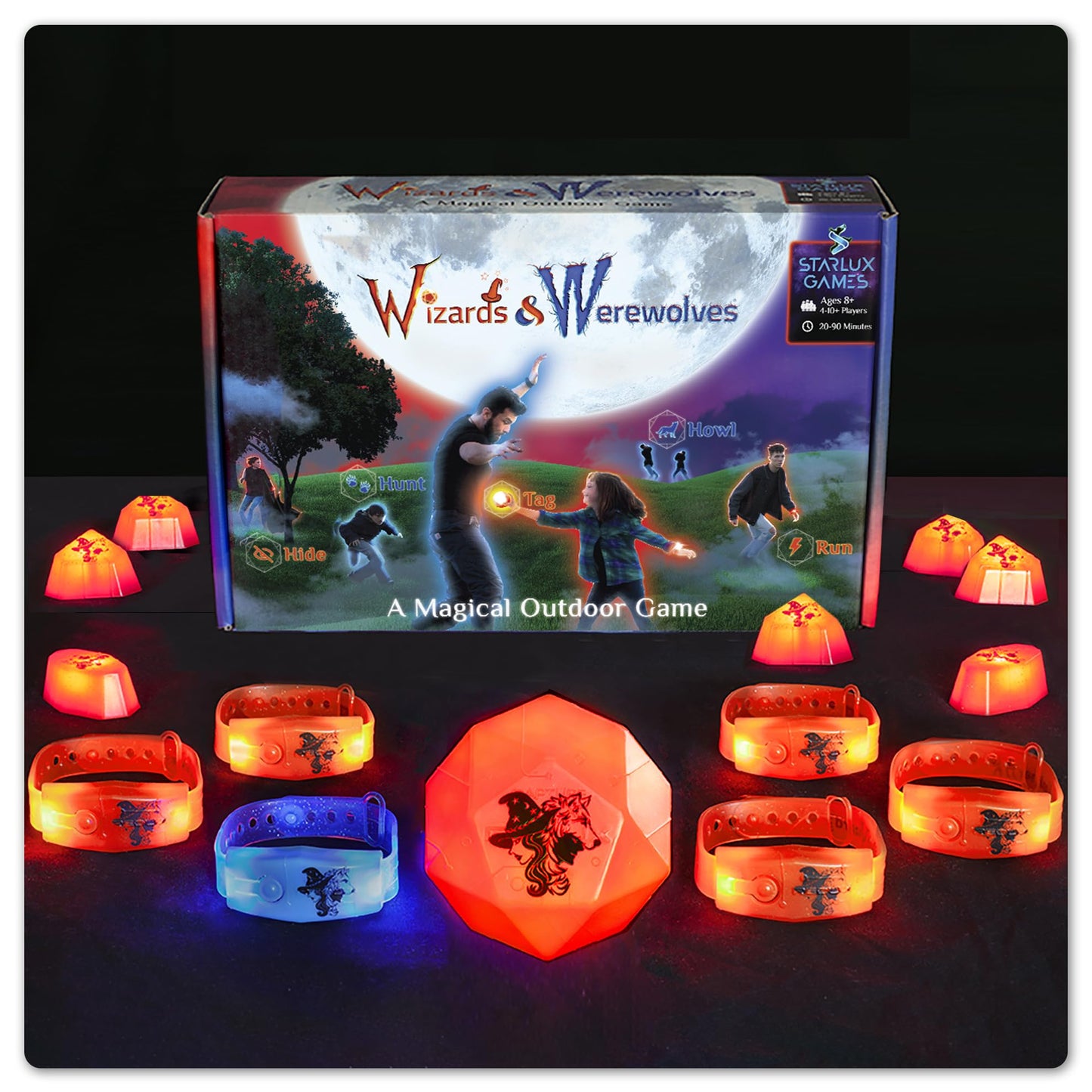 Starlux Wizards & Werewolves – Glow-in-the-Dark Outdoor Game for 4–10 Players