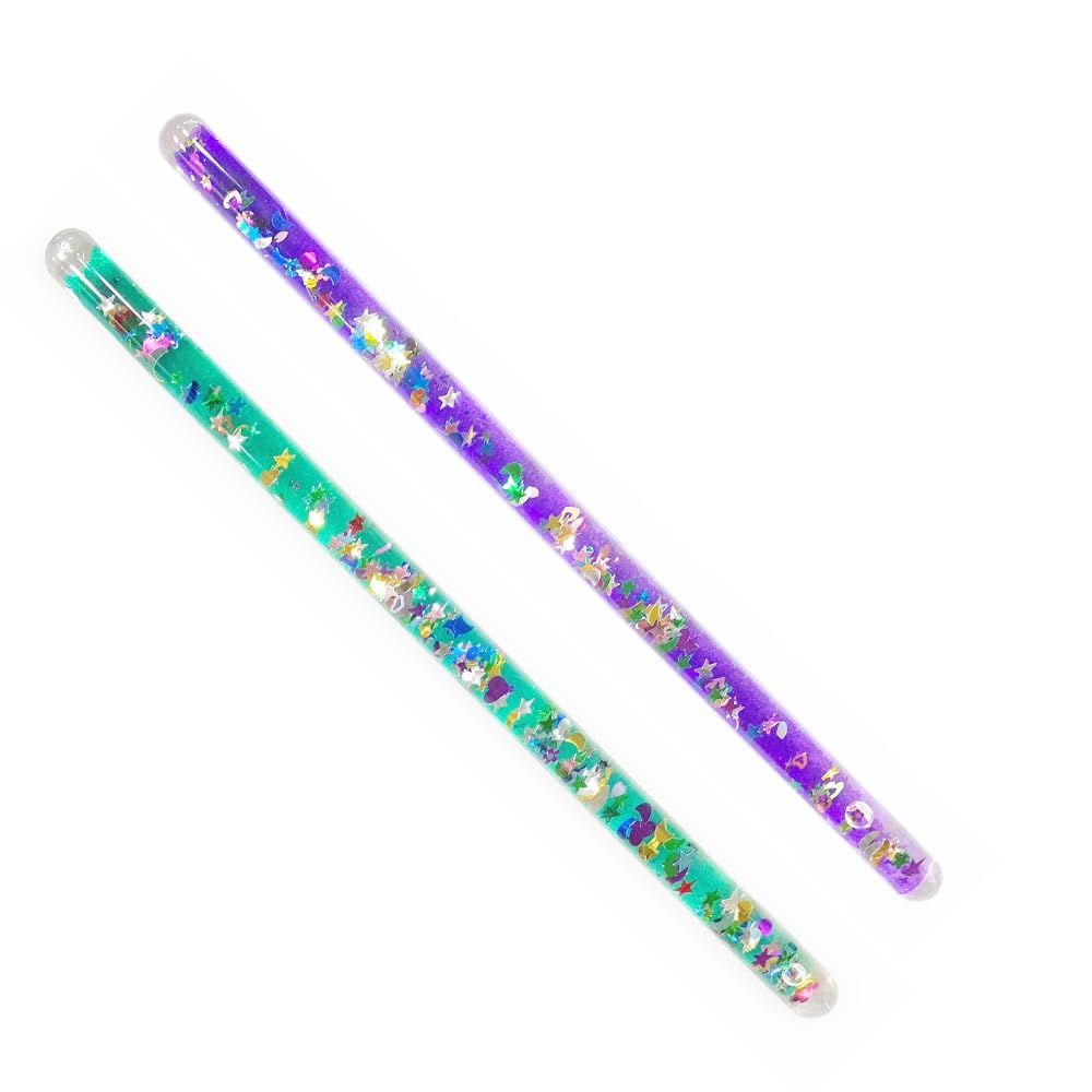 Star Magic Glitter Wand Twin 11-inch Costume Accessory in Purple & Green | Kids' Pretend Play