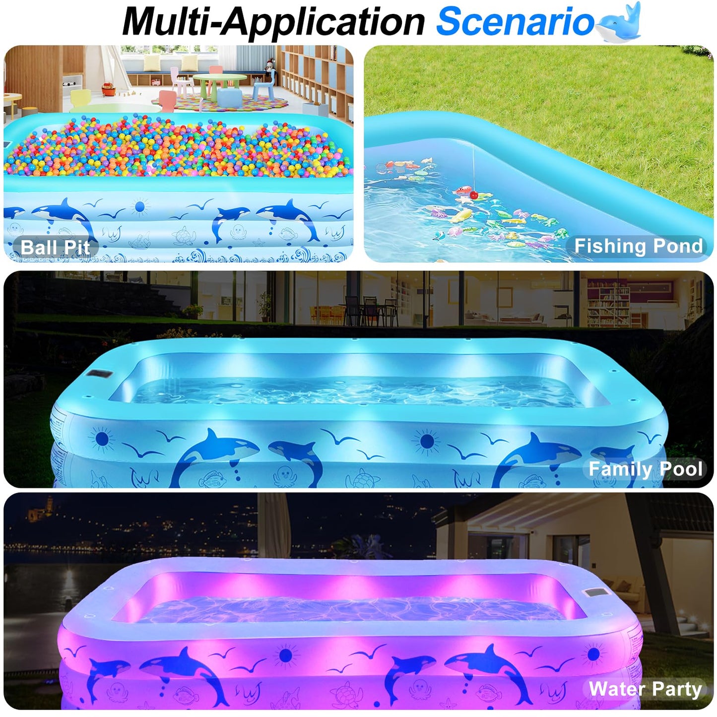 StarOcean 2026 Upgrade Inflatable Pool with Lights for Adults
