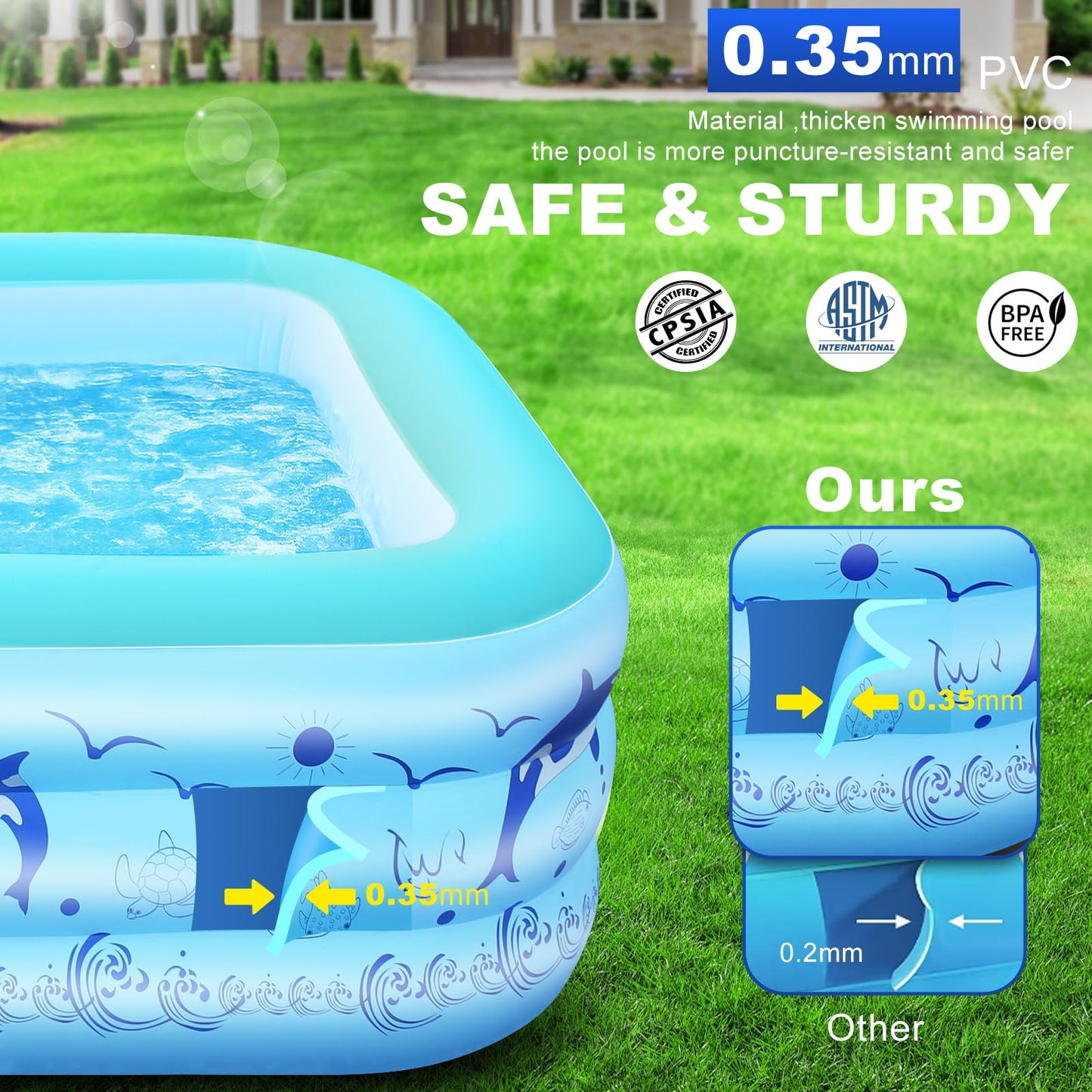 StarOcean 2026 Upgrade Inflatable Pool with Lights for Adults