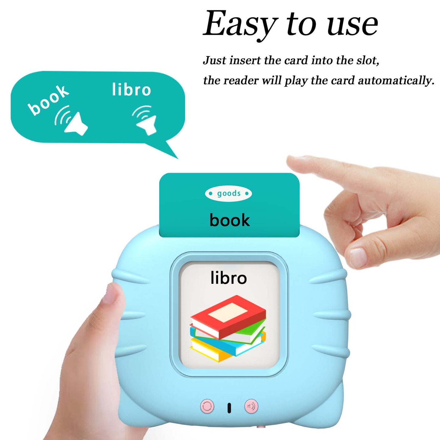 Startcan Bilingual Flash Cards for Toddlers – Spanish & English Talking Cards, 258 Cards, 516 Words (Blue)