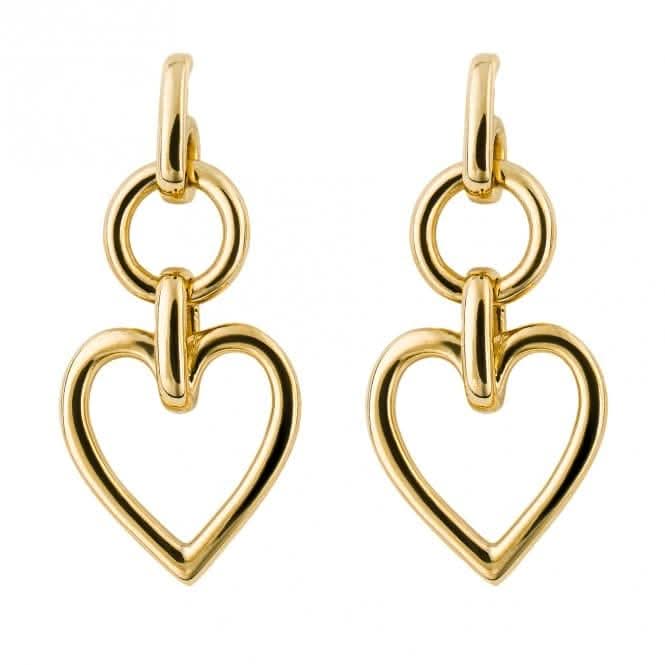 Statement Open Heart Gold Plated Earrings E6266