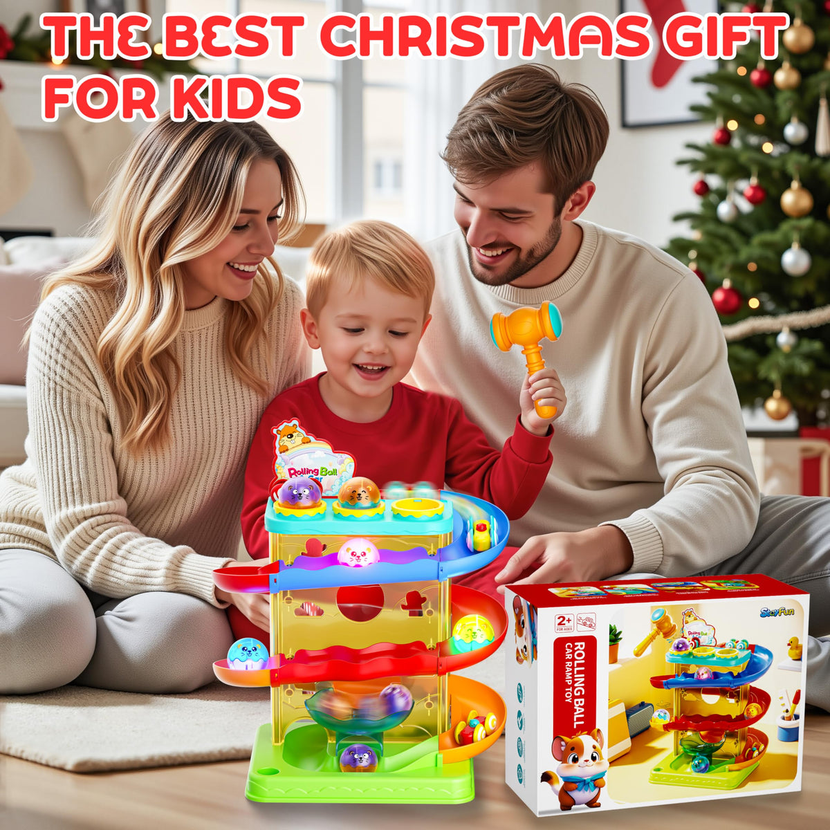 Stay Fun 2-in-1 Ball & Car Ramp Race Track – Montessori STEM Toy for Toddlers
