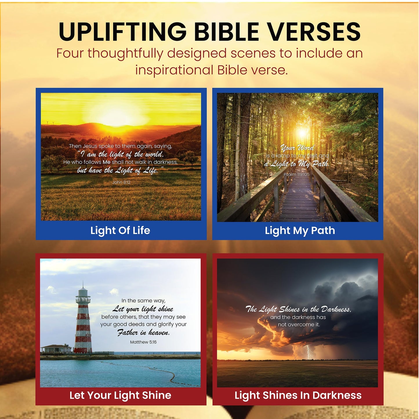 Steadfast Selections Christian Puzzles for Adults - 500-Piece 4-in-1 Bible Verse Jigsaw Set