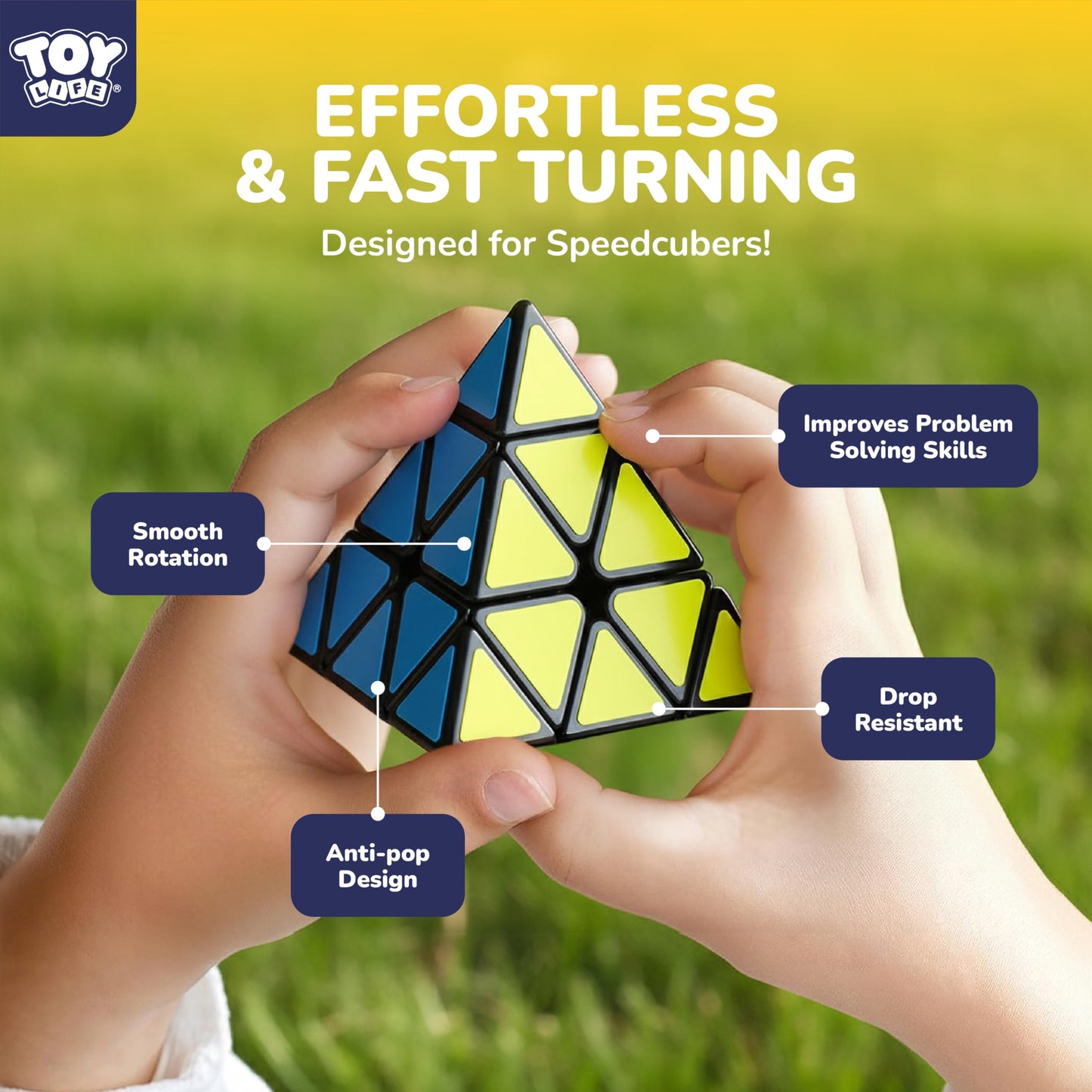STEAM Life Speed Cube Set 5 Pack – 3x3, 2x2, Pyramid, Megaminx & Skewb