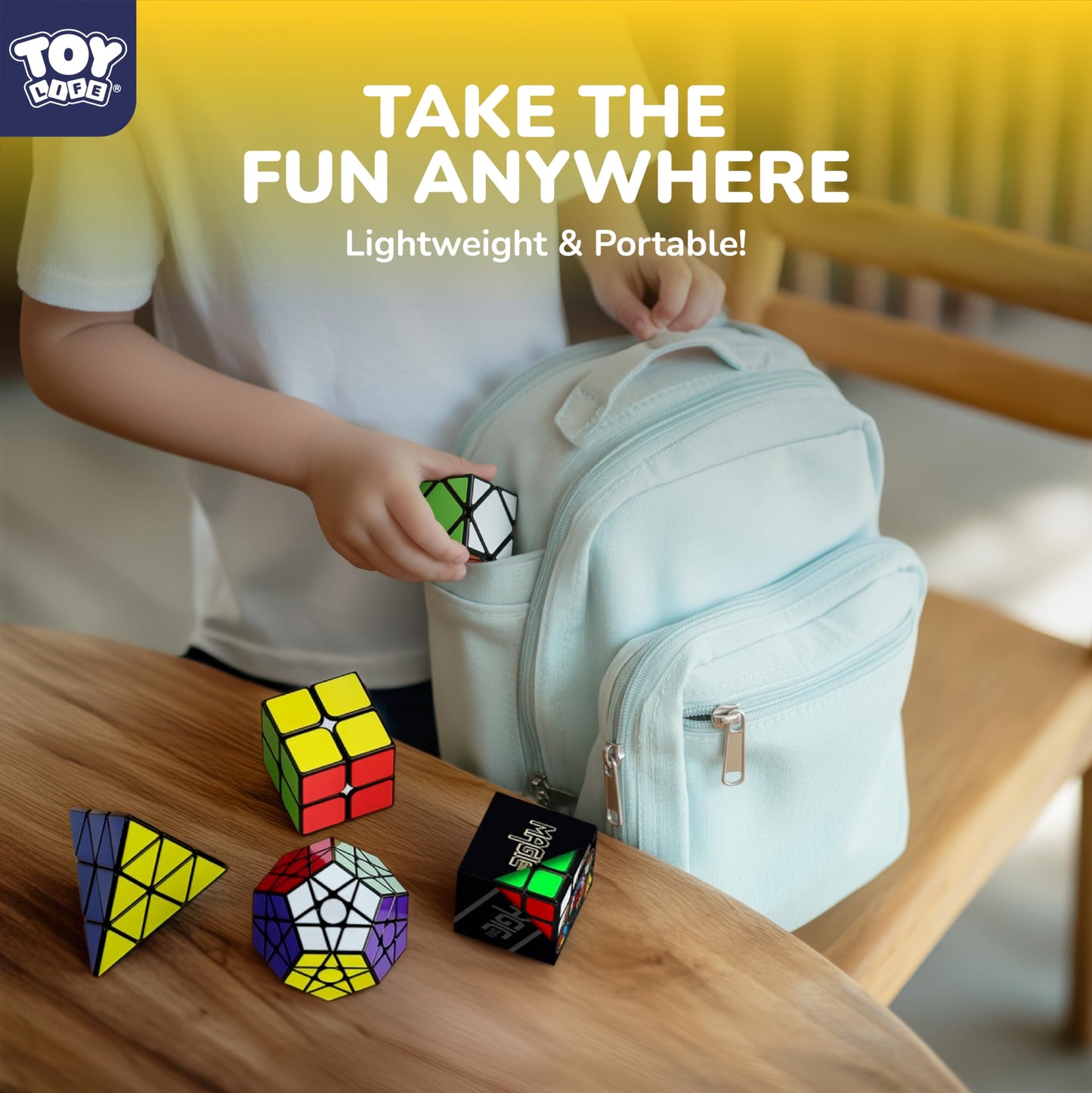 STEAM Life Speed Cube Set 5 Pack – 3x3, 2x2, Pyramid, Megaminx & Skewb