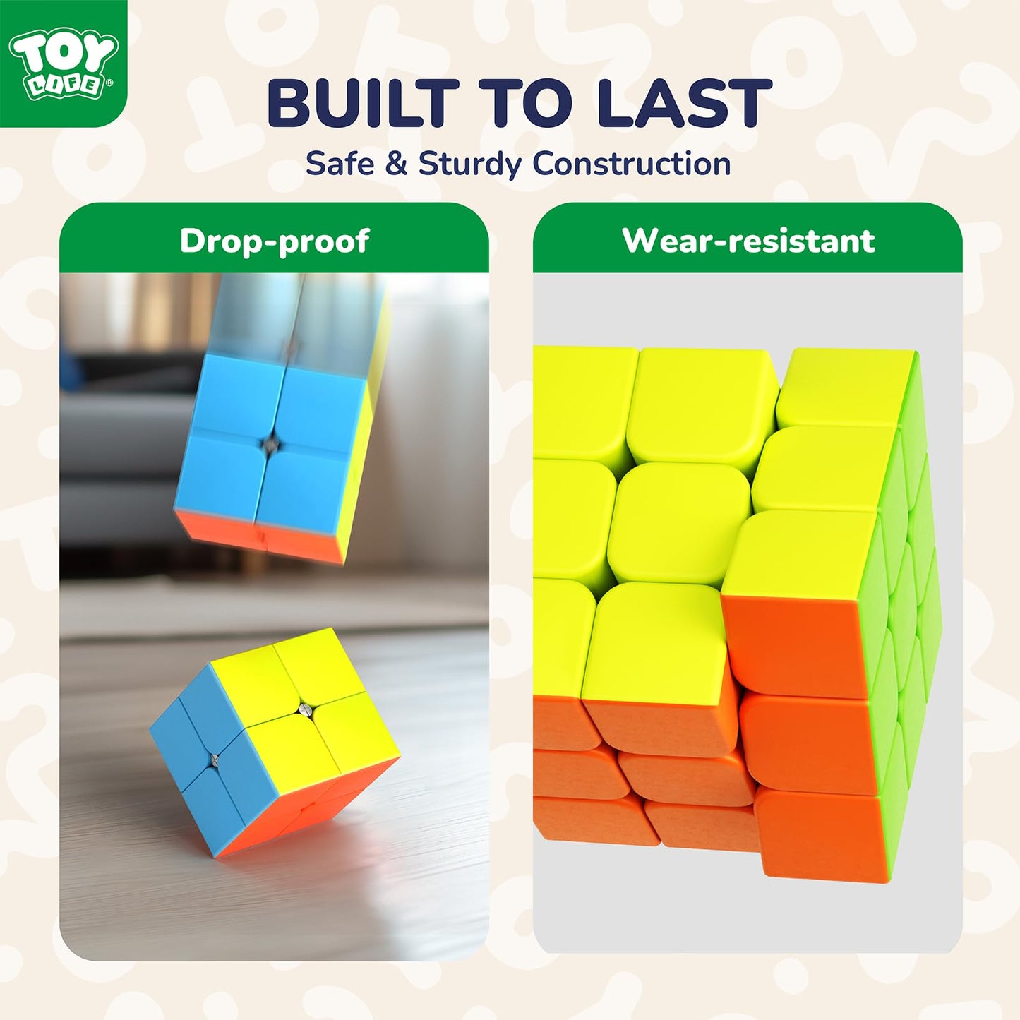 STEAM Life Speed Cube Set 10 Pack – 3x3, 2x2, 4x4, Pyraminx, Megaminx, Skew Cubes