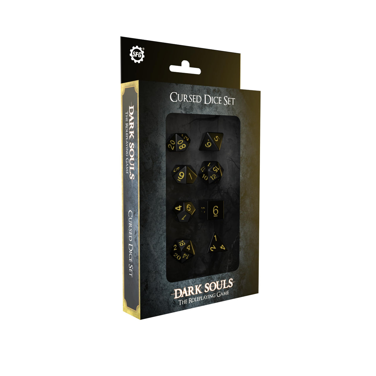 Steamforged Games Dark Souls: The Roleplaying Game Cursed Dice Set | Engraved Polyhedral Dice