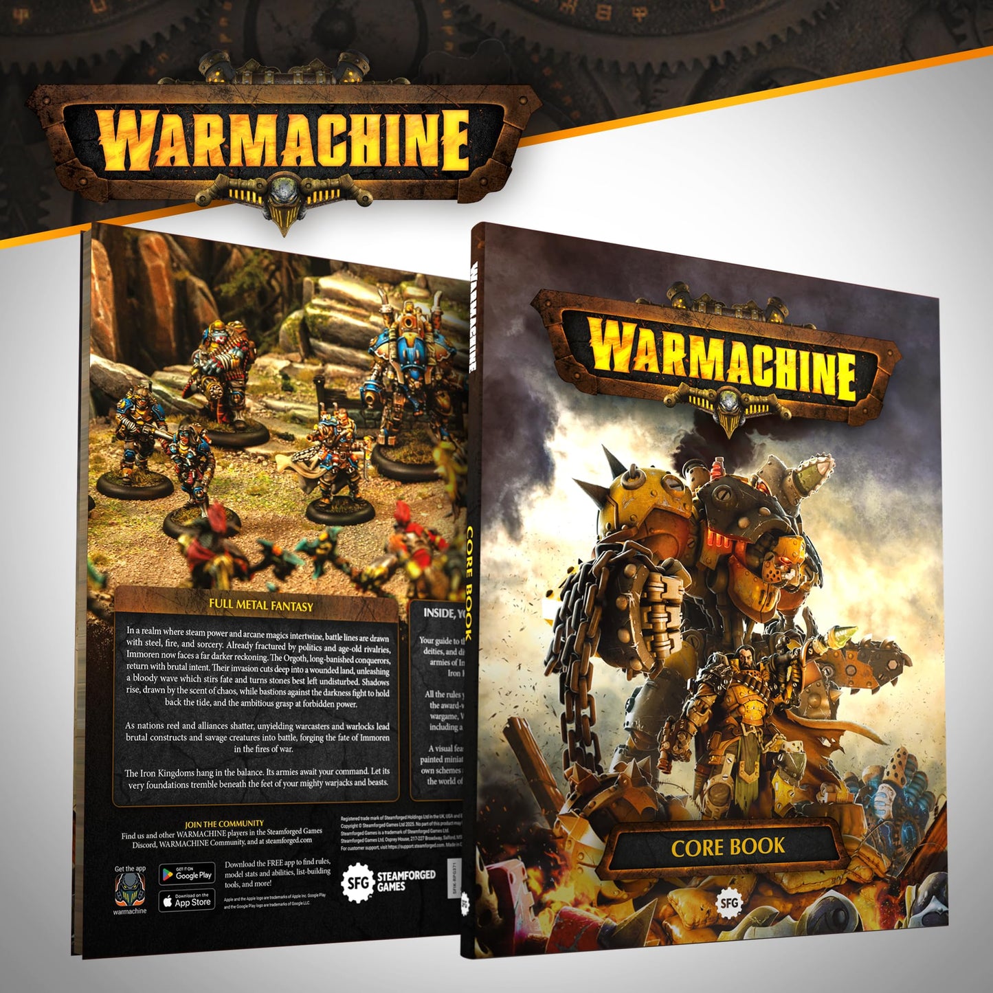 Steamforged Games Warmachine Core Book — Rules, Lore & Quickstart for Immoren