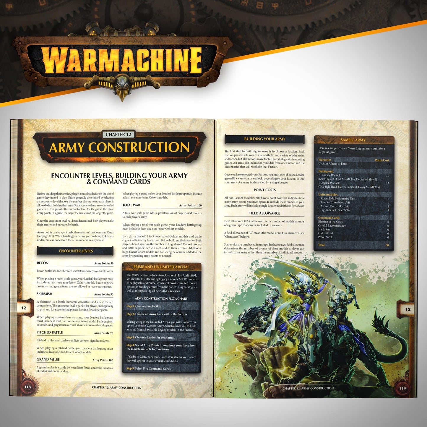 Steamforged Games Warmachine Core Book — Rules, Lore & Quickstart for Immoren