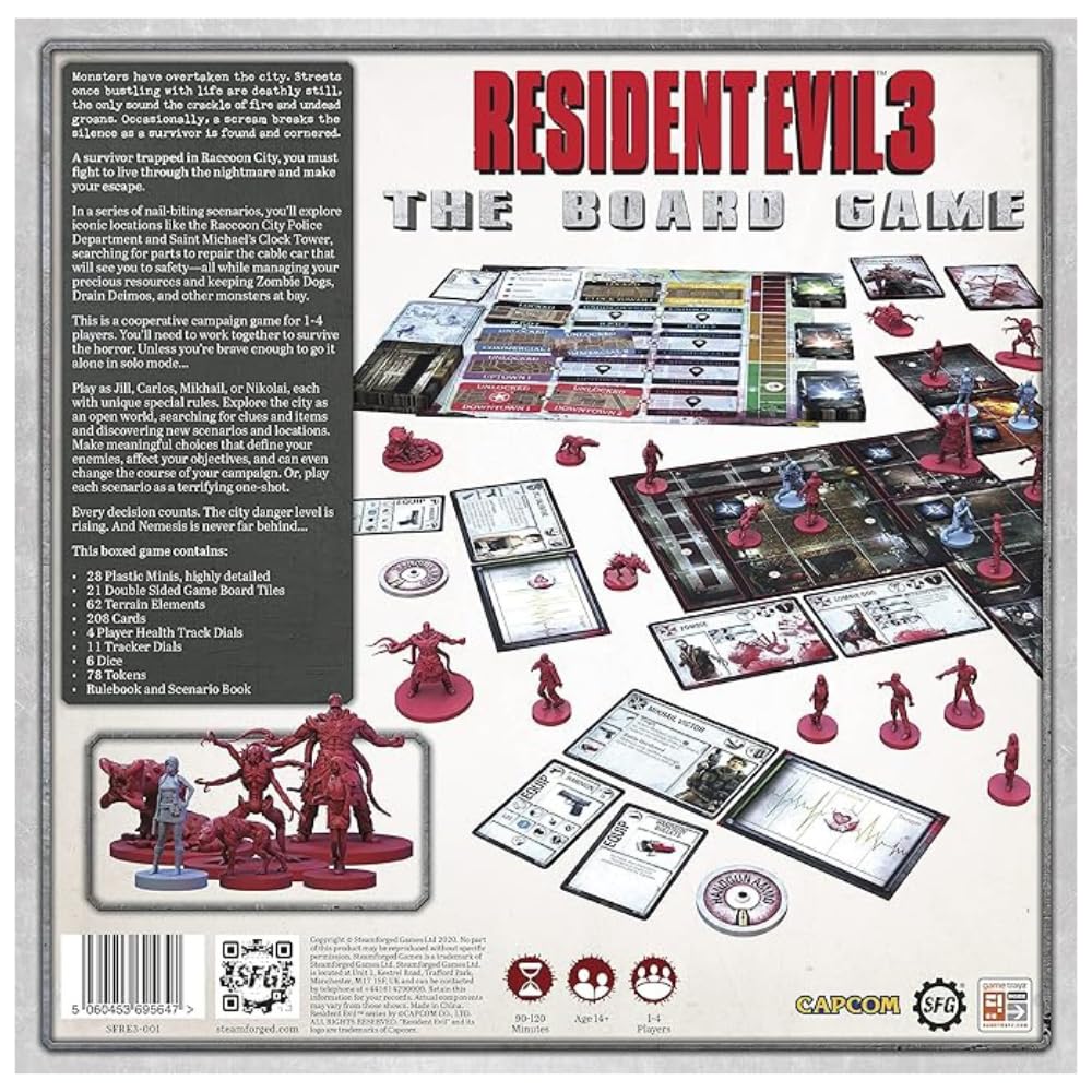 Steamforged Games: Resident Evil 3 The Board Game — Core Game (1–4 Players)