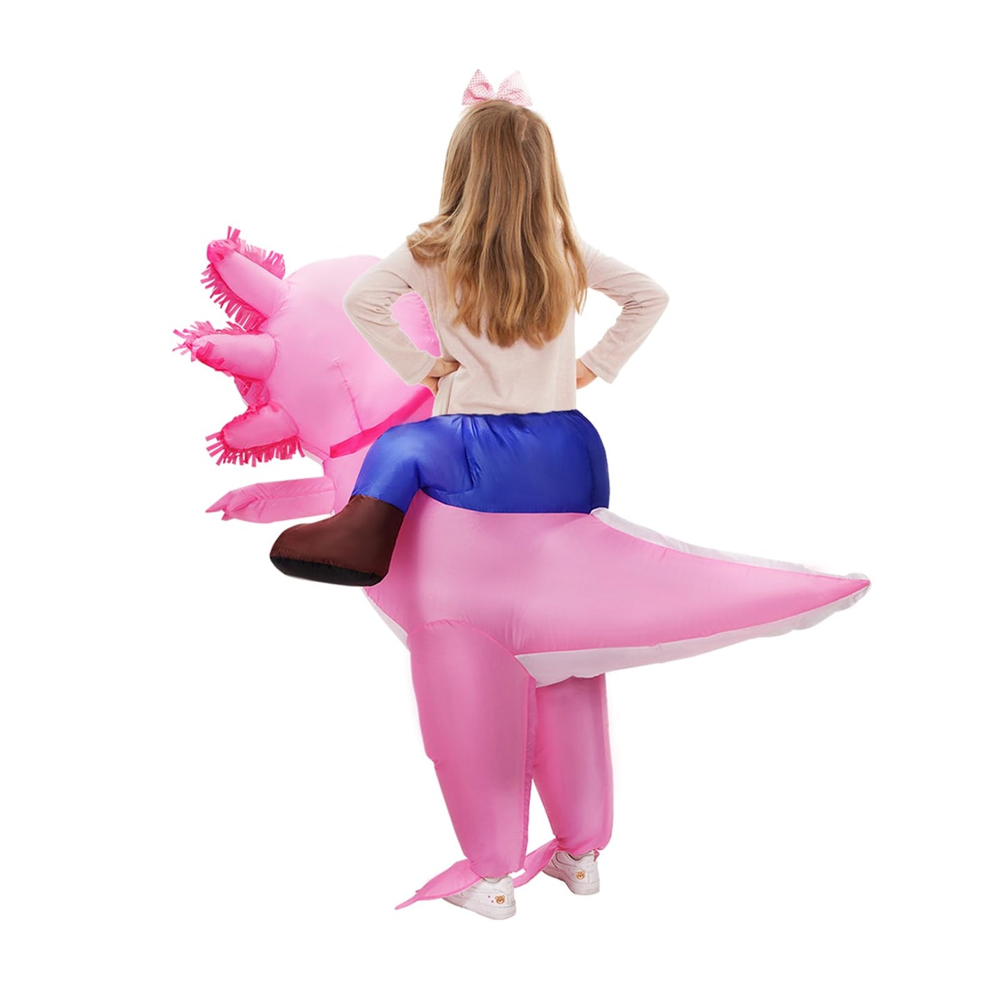 Stegosaurus Inflatable Axolotl Costume for Kids – One-Size Blow Up Outfit