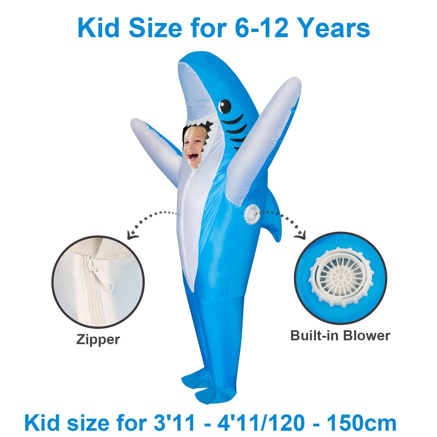 Stegosaurus Inflatable Shark Costume for Kids – Fun Halloween Dress-Up