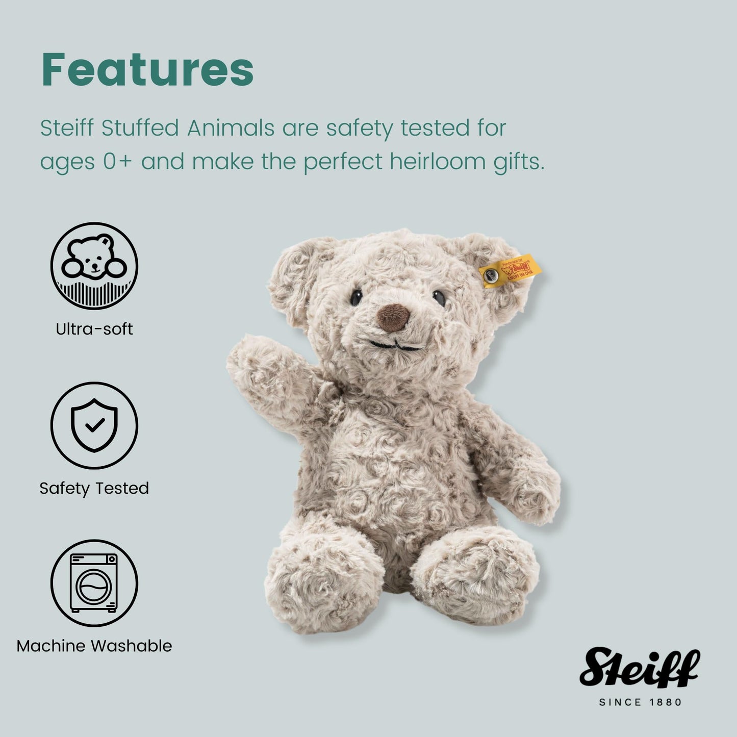 Steiff Honey Teddy Bear - Premium 11-inch Soft Plush Toy | Soft Cuddly Friends
