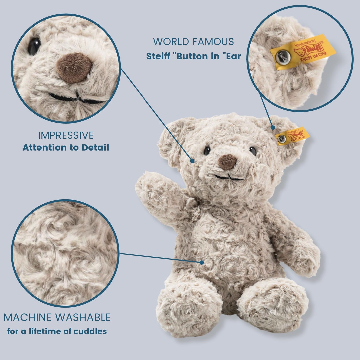 Steiff Honey Teddy Bear - Premium 11-inch Soft Plush Toy | Soft Cuddly Friends