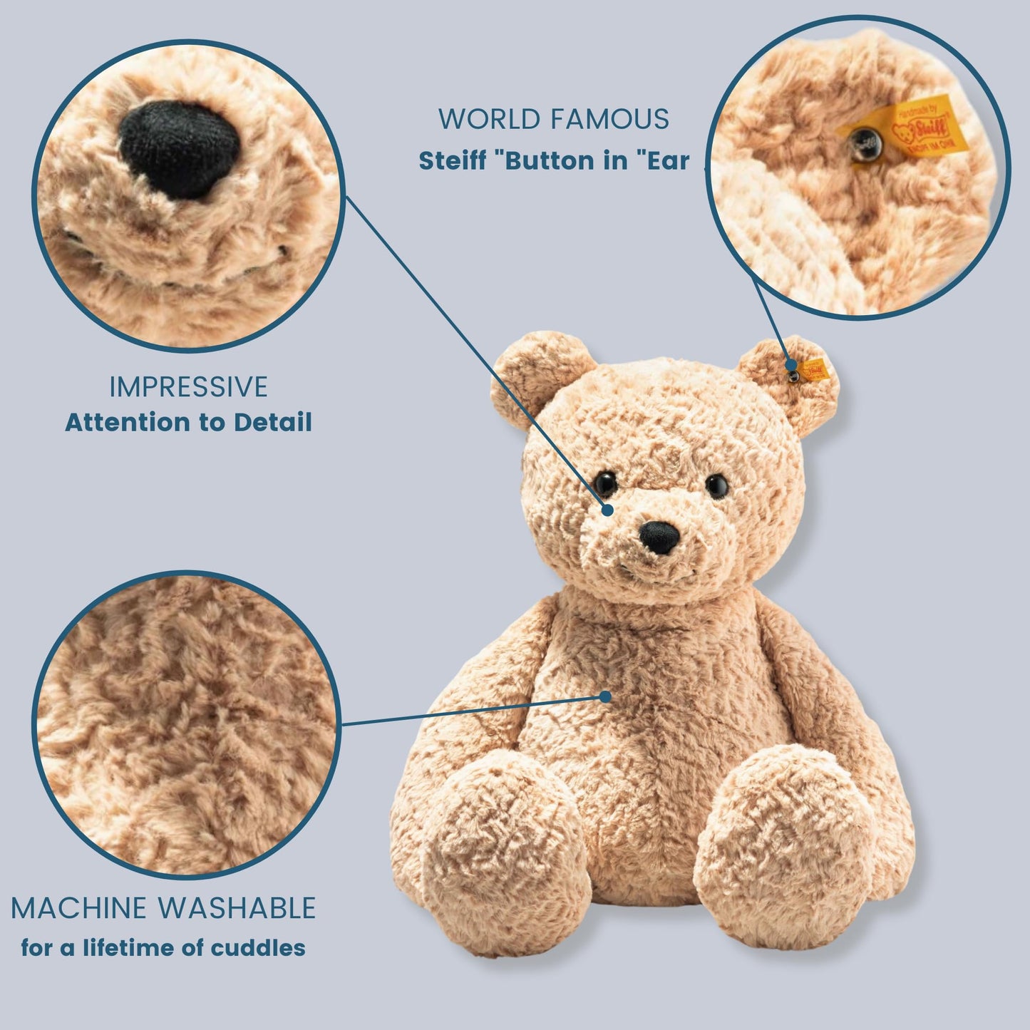 Steiff Jimmy Teddy Bear 55 cm – Soft Plush Toy for Kids | 067181