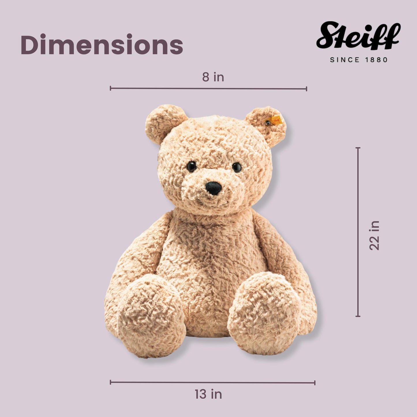 Steiff Jimmy Teddy Bear 55 cm – Soft Plush Toy for Kids | 067181