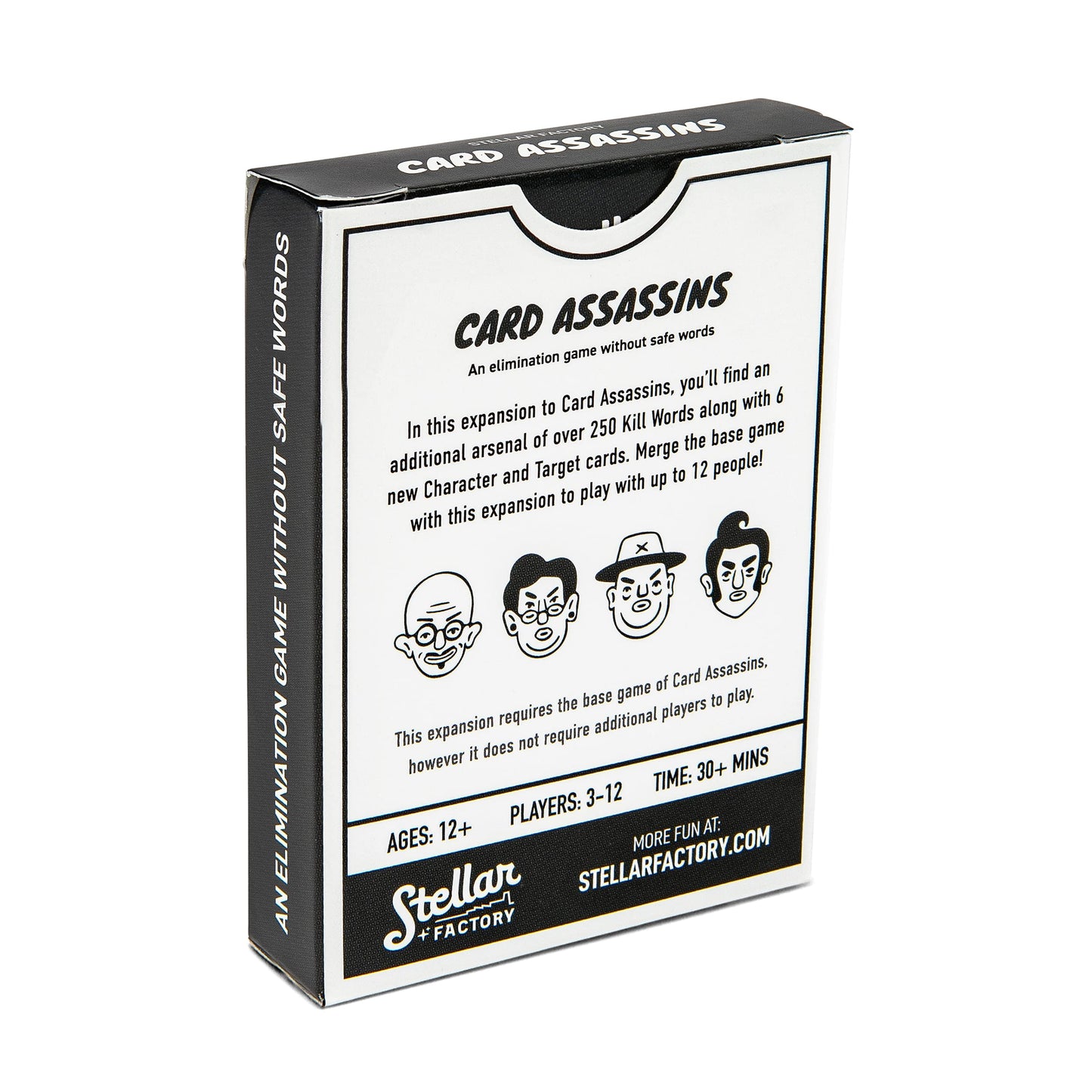 Stellar Factory Card Assassins Expansion: Sticks and Stones – New Kill Words, 12-Player Expansion, USA Made