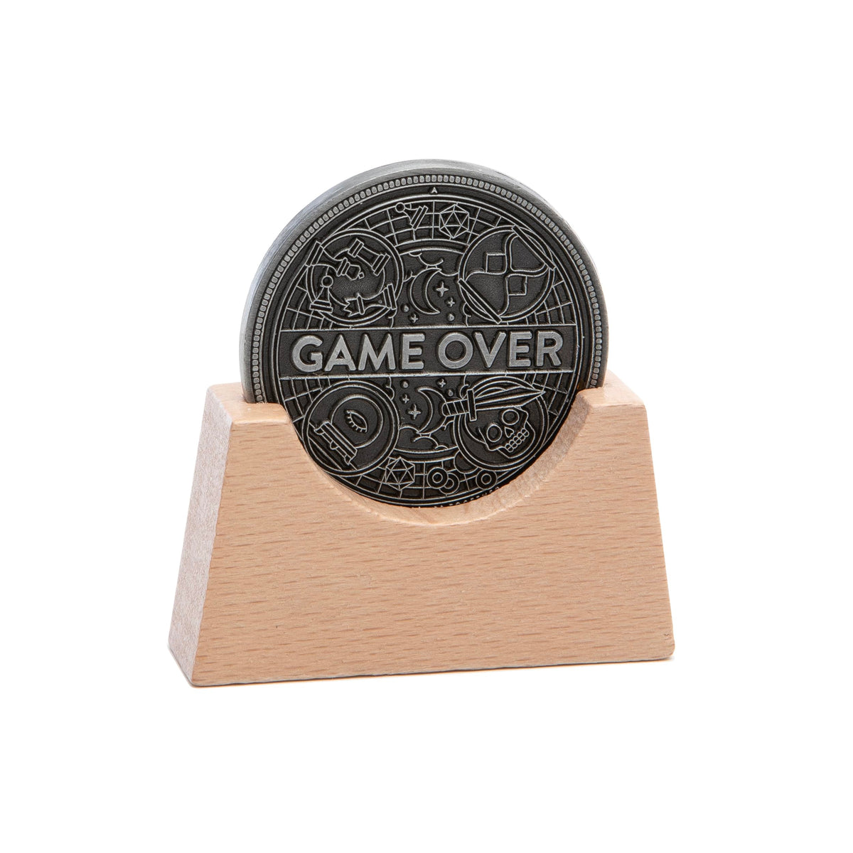 Stellar Factory Game Over Coin – 1.5 Inch Metal Coin with Stand