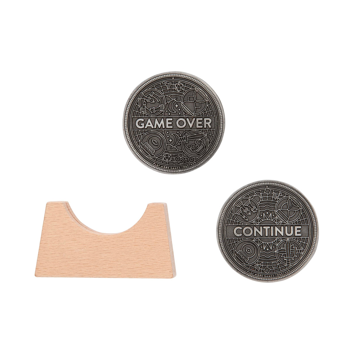 Stellar Factory Game Over Coin – 1.5 Inch Metal Coin with Stand