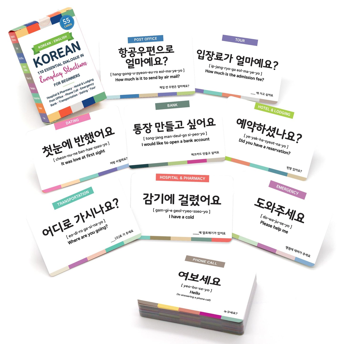 Stellarsol Essential Dialogue Flashcards for Beginners – 110 Korean Phrases + Free MP3