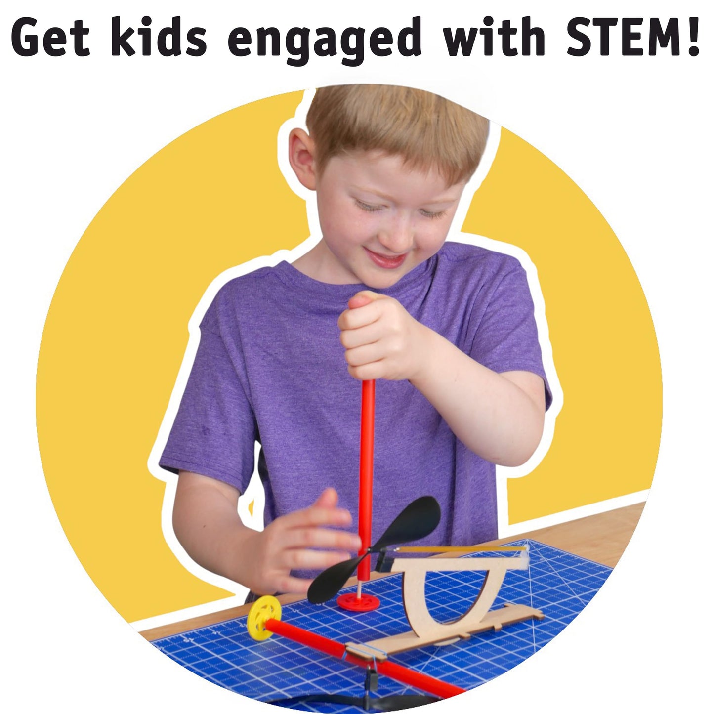 STEM Inventions Rubber Band Propeller Car Kit – 10 Pack DIY STEM Activity