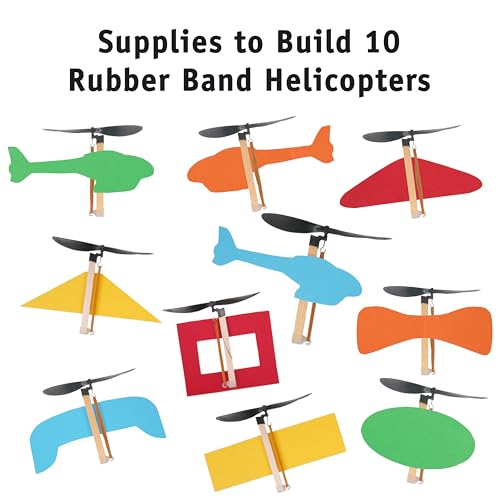 STEM Inventions Rubber Band Helicopter Kit – 10-Pack for Kids | DIY STEM Craft