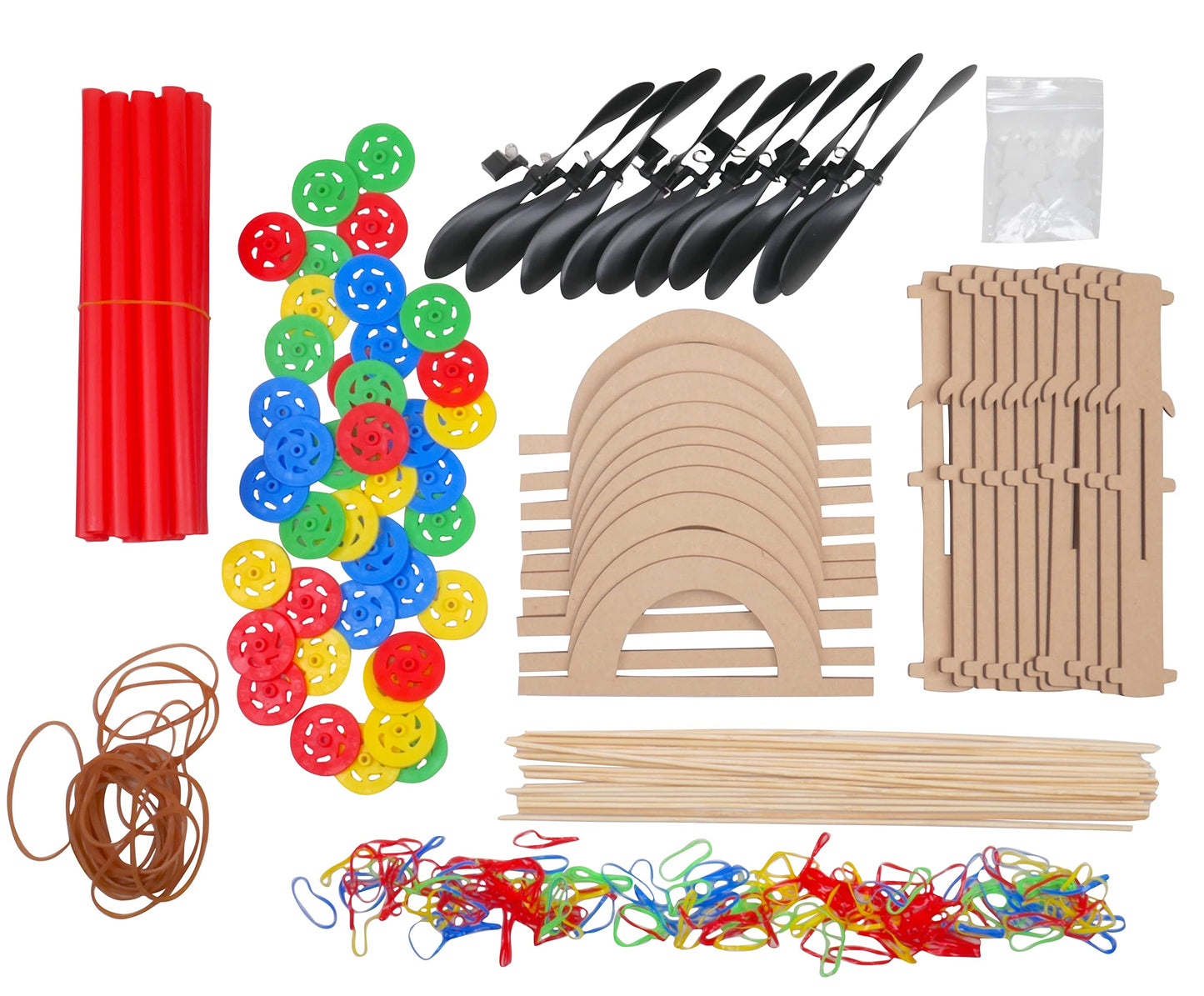 STEM Inventions Rubber Band Propeller Car Kit – 10 Pack DIY STEM Activity