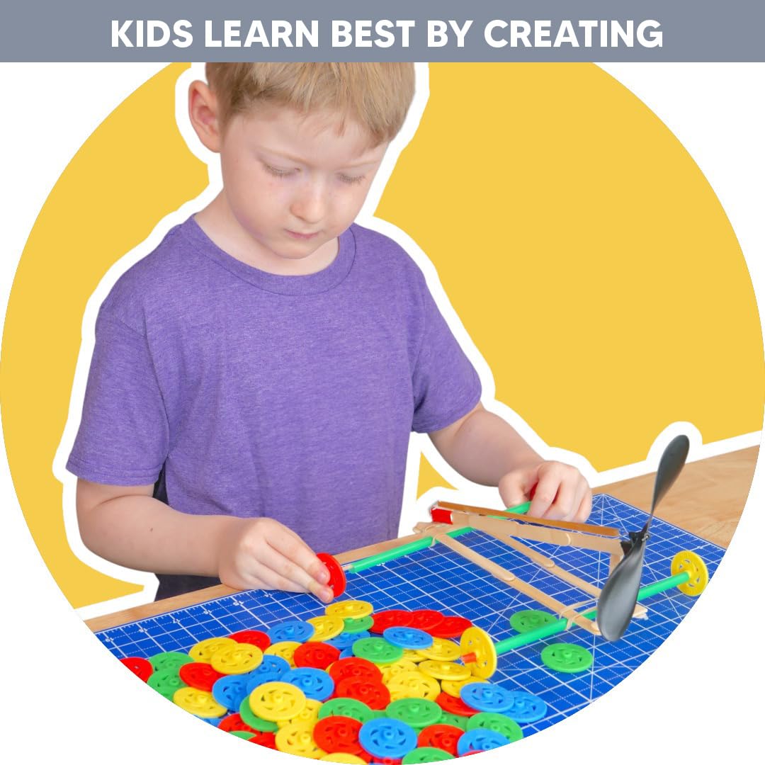 STEM Inventions Toy Wheels – 200-Pack, 1.36-Inch Plastic Wheels for STEM Projects