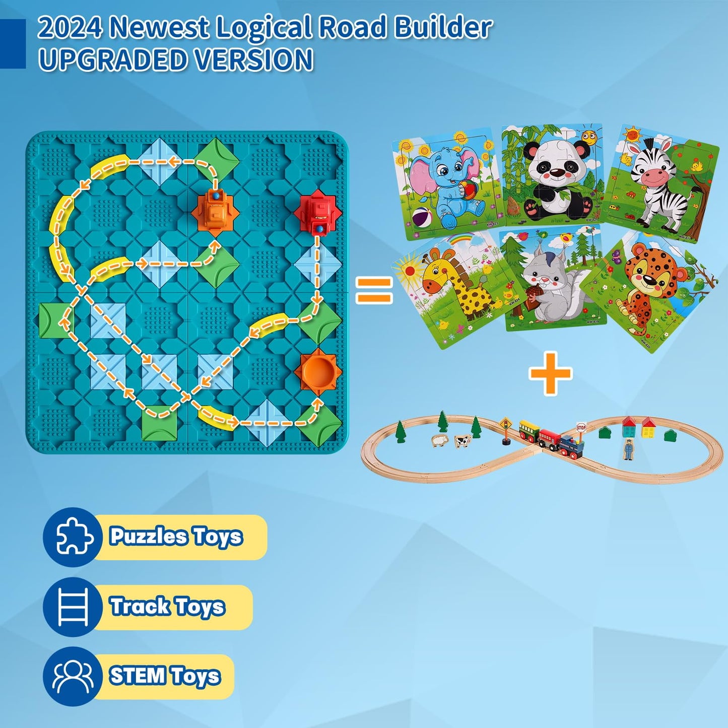 STEM MATCH Kids Board Games: 200+ Challenges, 4 Levels, Brain Puzzles for Ages 3-10