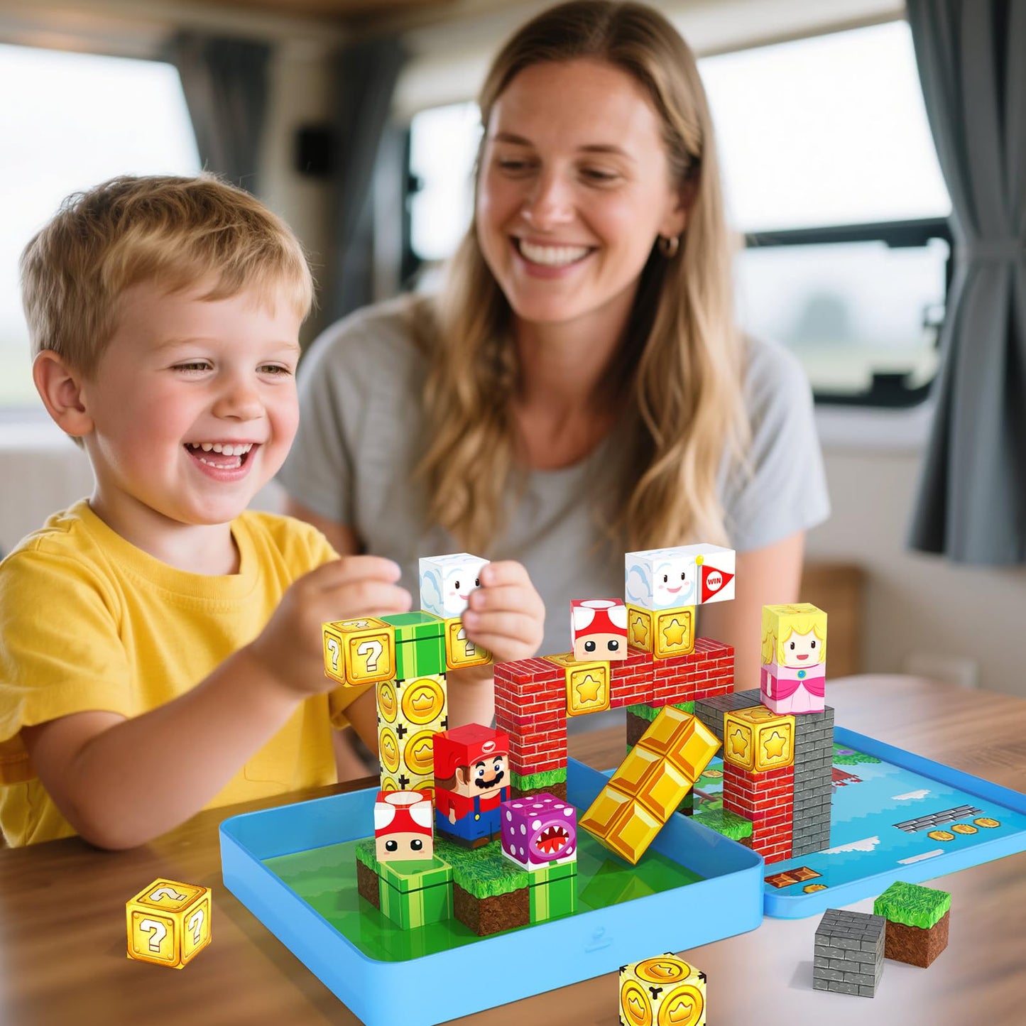 STEM MATCH Mini Magnetic Blocks – 49 PCS Travel Magnetic Building Toys for Kids 3-8