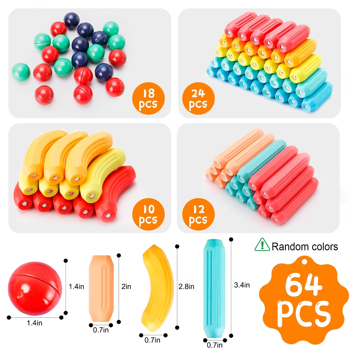 STEMTiles 64PCS Magnetic Building Blocks – Montessori Magnet Toys for Kids | STEM Learning & Creative Play