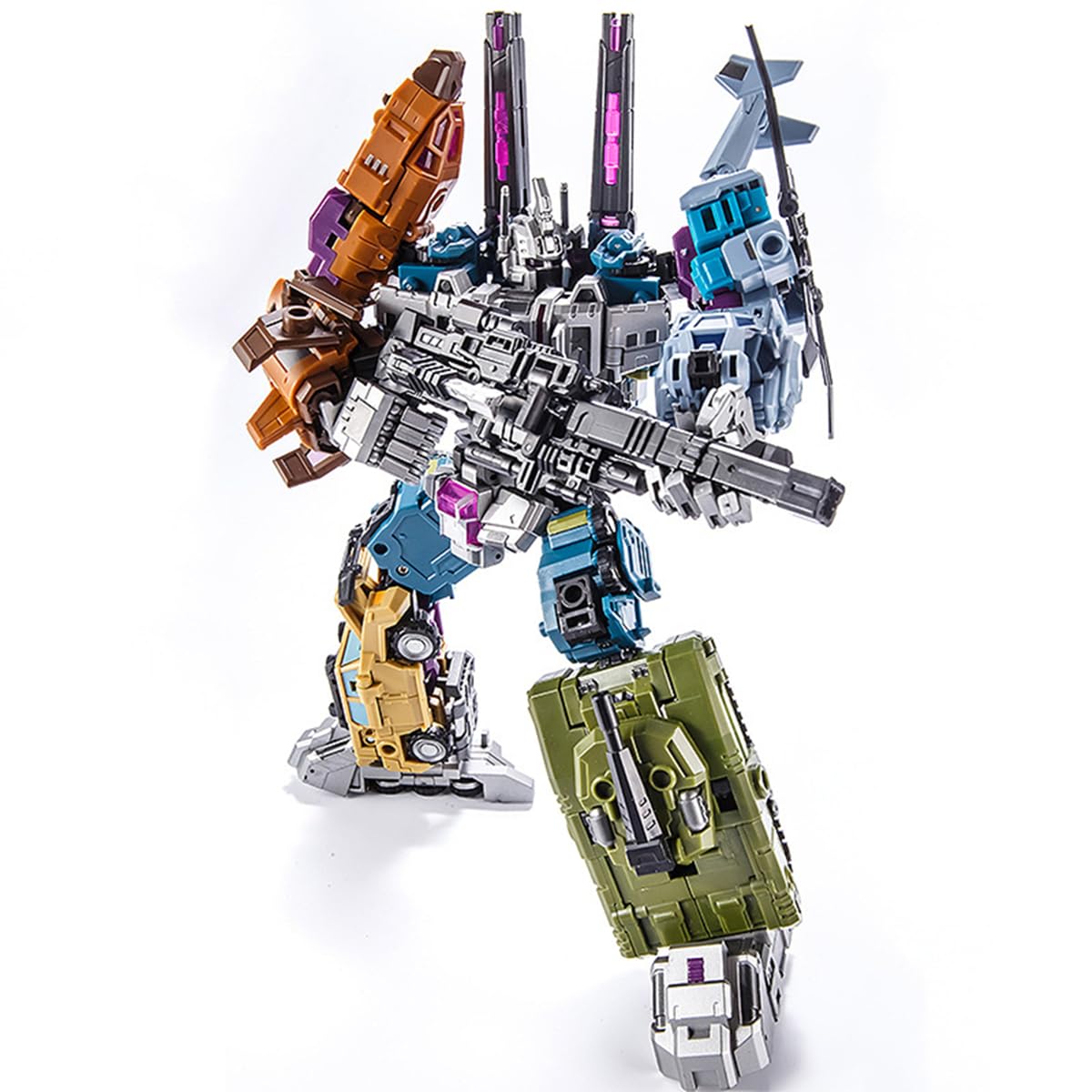 STENBEIGO 5-in-1 Deformation Toys Combiner Set – Small Scale Anime Robot Figure Gift