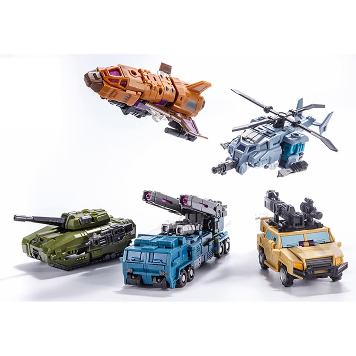 STENBEIGO 5-in-1 Deformation Toys Combiner Set – Small Scale Anime Robot Figure Gift