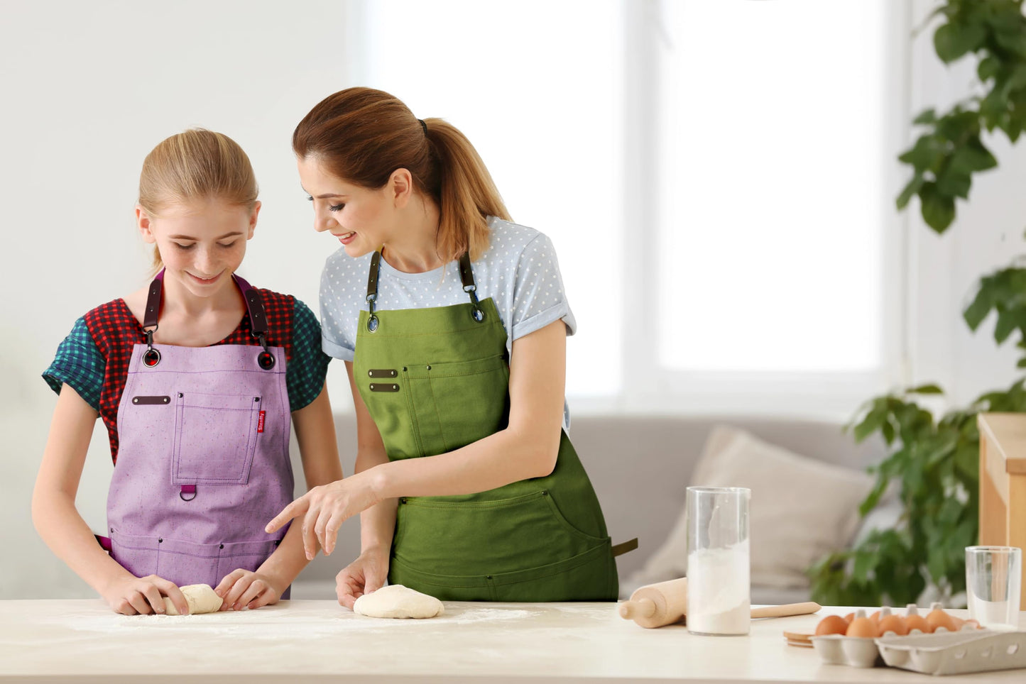 Stenffy Kids Art Apron – Waterproof Canvas with Pockets (Ages 6–12)